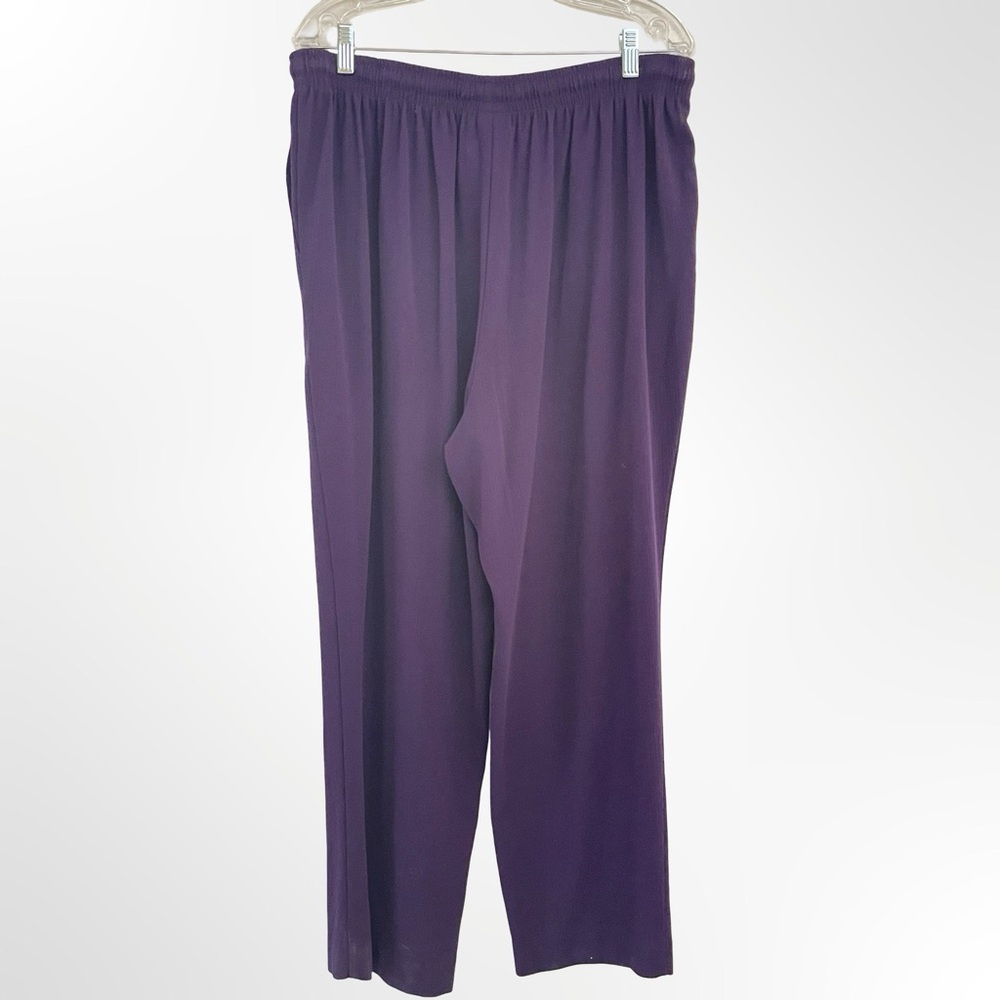 Alfred Dunner Purple Flare Pants in size 20W - Picture 4 of 6